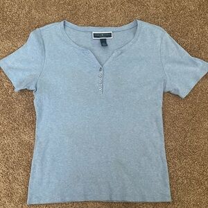 Karen Scott blue shirt